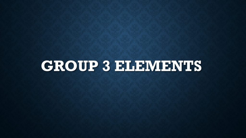 Group 3 Elements