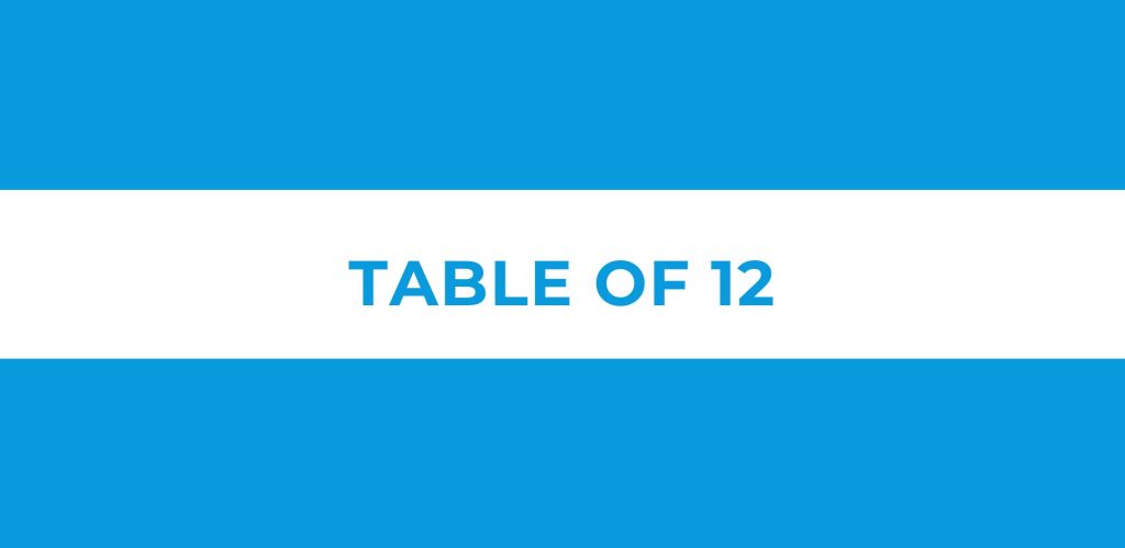 Table of 12