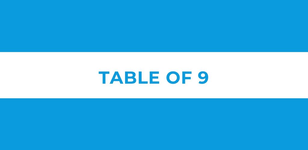Table of 9