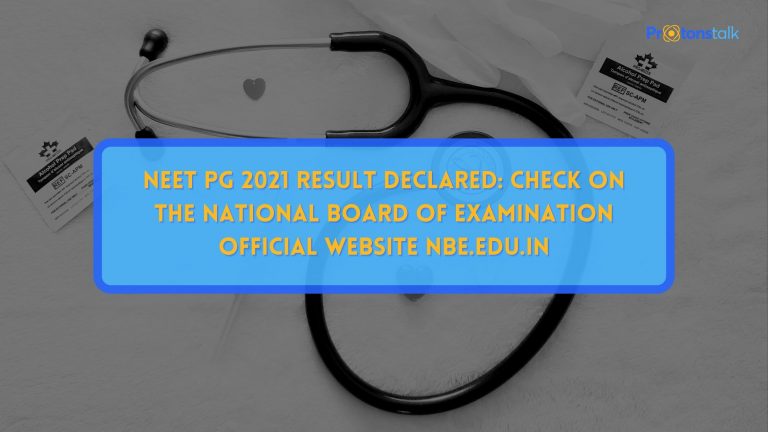 NEET PG 2021 Result Declared: Check on the National board ...