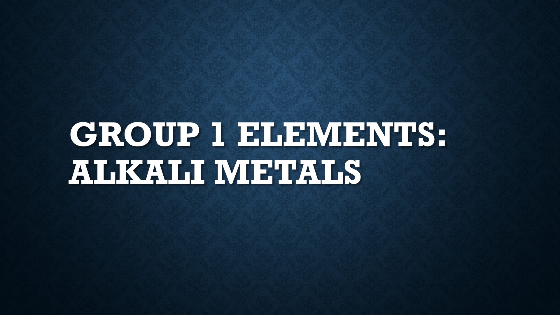 group 1 elements