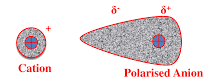 Polarization of Anion by Cation - Fajans Rule